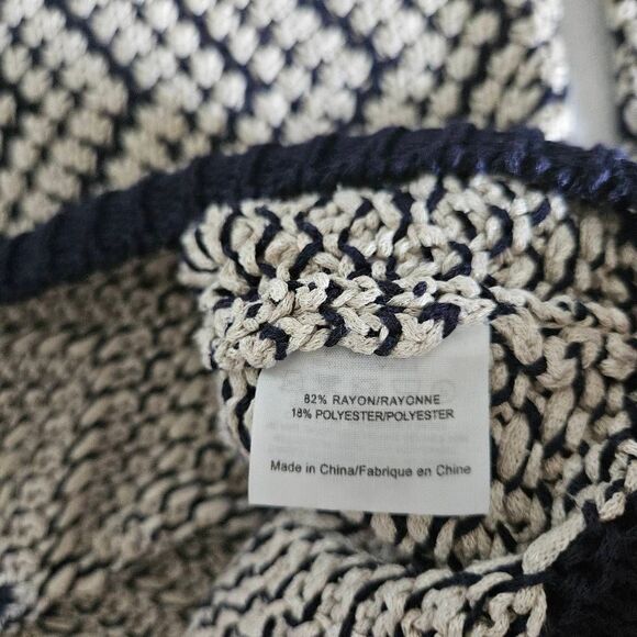 Tory Burch Navy and Beige Tunic Sweater Size Small - Picture 5 of 7